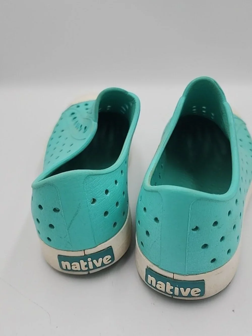 Native Jefferson Shoes Kids C12 Aqua Blue Slip On Girls Water Sneaker